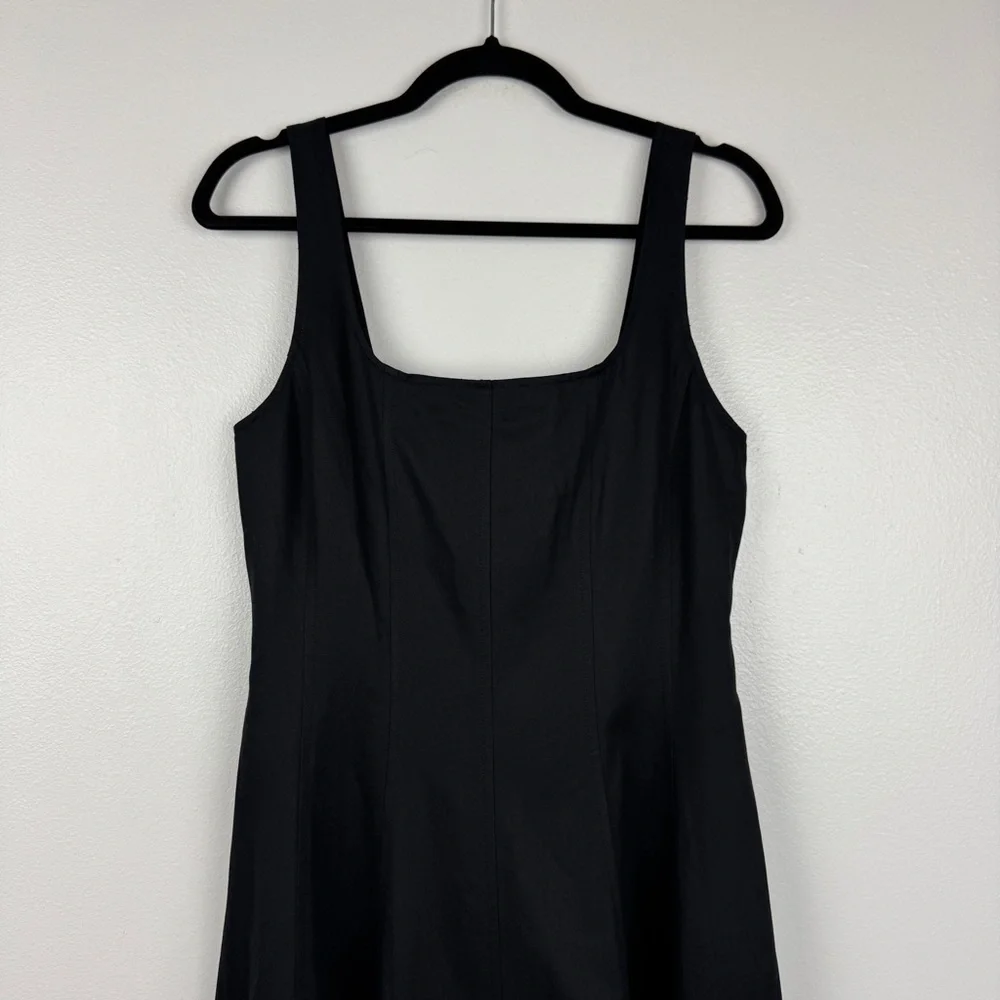 Madewell Seamed Squareneck Fitted Midi Dress Black Size 8/M NWT - Picture 6 of 11